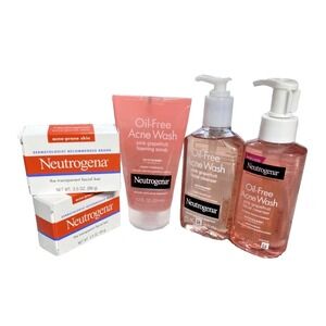 Neutrogena Acne Skin Treatment Lot Of 5 Oil Free Acne Prone Face Wash Facial Bar